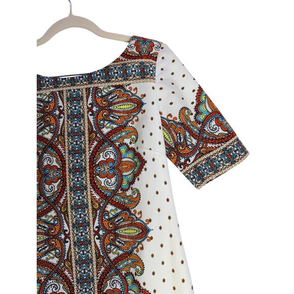Antonio Melani Paisley Shift Dress Women Size 2 Multicolor Zip Back - Picture 9 of 12